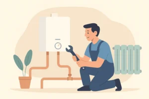 new boiler showing pipework